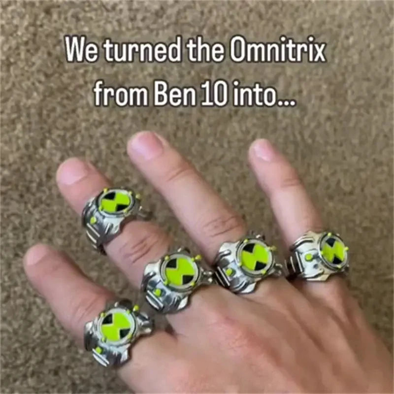 Anime Ben 10 Omnitrix Cosplay Ring Punk Hip Hop Trendy Personality Finger Rings Jewelry Unisex Accessories