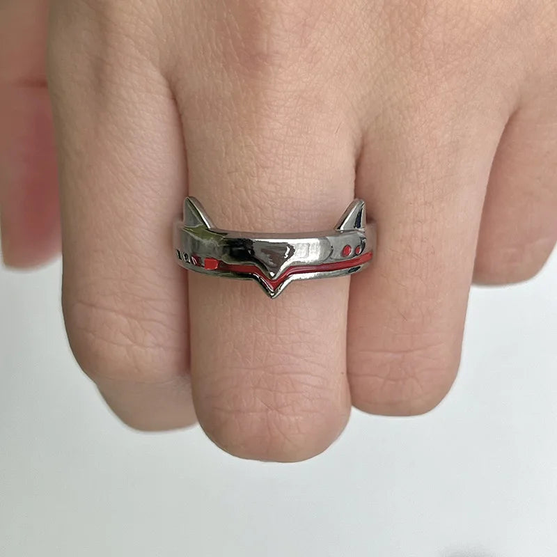 Anime Darling In The Franxx Ring HIRO ZERO TWO Cosplay Adjustable Unisex Couple Lover Rings Jewelry Gift Cosplay Props Accessory