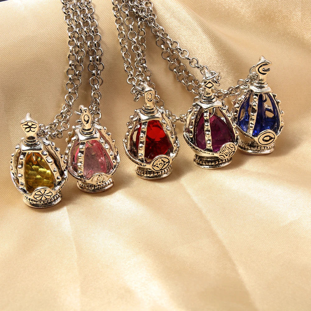 Anime Puella Magi Madoka Magica Soul Gem Necklace Crystal Pendant Ring Cosplay Costumes Lovers Jewelry Set Accessoies Prop